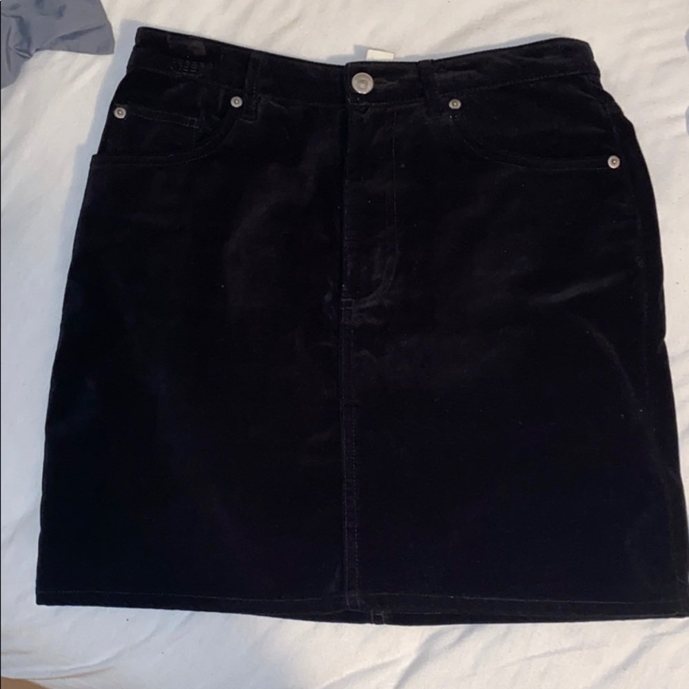 Velvet Black Mini Skirt